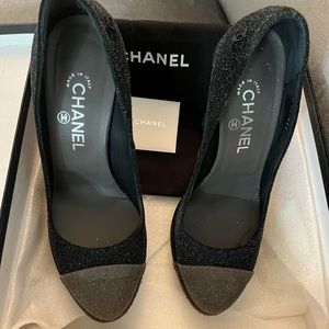 Chanel black glitter pumps - size 39